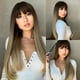thumbnail image 1 of Peluca larga y recta con flequillo para mujer, pelo falso sintético de fiesta, negro Natural, suave, sedoso, alta densidad, resistente al calor, 1 of 4