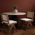 thumbnail image 4 of SAFAVIEH Couture Colette Modern Linen Solid Dining Side Chair, Walnut/Natural (Set of 2), 4 of 16
