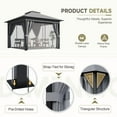 thumbnail image 5 of Vineego 10×10 ft Outdoor Pop Up Gazebo with Mosquito Netting，Double Roof Gazebo with Double Curtains for Backyard, Garden and Patio,Gray, 5 of 7