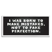 Stupell Industries Modern Make Mistakes Phrase Inspirational Painting White Framed Art Print Wall Art, 24 x 10