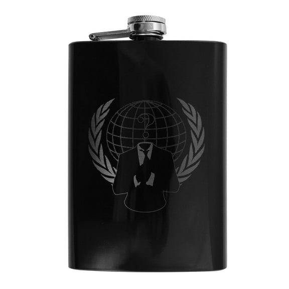 8oz BLACK Anonymous Flask L1
