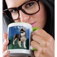thumbnail image 2 of 3dRose, Siberian Husky Puppy, 15oz Two-Tone Green Mug, 2 of 7