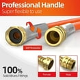 thumbnail image 4 of SPECILITE 3/4 in x 50 ft Garden Hose, Flexible and Lightweight Water Hose with Nozzle and Brass Male to Female Fittings, 600 PSI Heavy Duty, No Kinking Hybrid Rubber Hose, 4 of 7