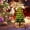 E, variant on YIKA Twisted Stick Christmas Tree Ornaments - Mini Christmas Tree with Warm Lighting Effect, Fluff, and Festive Bows for Home Decorations