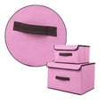 thumbnail image 4 of ELAYARD 1Set Clothes Storage Box Pink Foldable Organizer with Lid Breathable Material, 4 of 6