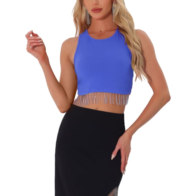 Camiseta sin mangas de verano INSPIRE CHIC para mujer, color azul real
