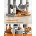thumbnail image 3 of 61"H Cat Tree Cat Tower for Indoor Cats, Plush Multi-Level Cat Condo with Scratching Posts, Perches, Caves, Hammock, Light Gray, 3 of 7