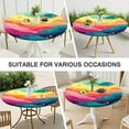thumbnail image 7 of Colorful Tie Dye Wave Pattern Round Fitted Tablecloth with Elastic Edge,Dining Table Cover Waterproof,Outdoor Round Tablecloth for Camping,Dining,Indoor and Outdoor, 7 of 7