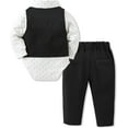 thumbnail image 7 of SANMIO Baby Boy Clothes Suits Infant Gentleman Outfit Collared Dress Shirt+Vest+Tie+Corsage+Pants 5Pcs Baby Suit Sets, 7 of 7