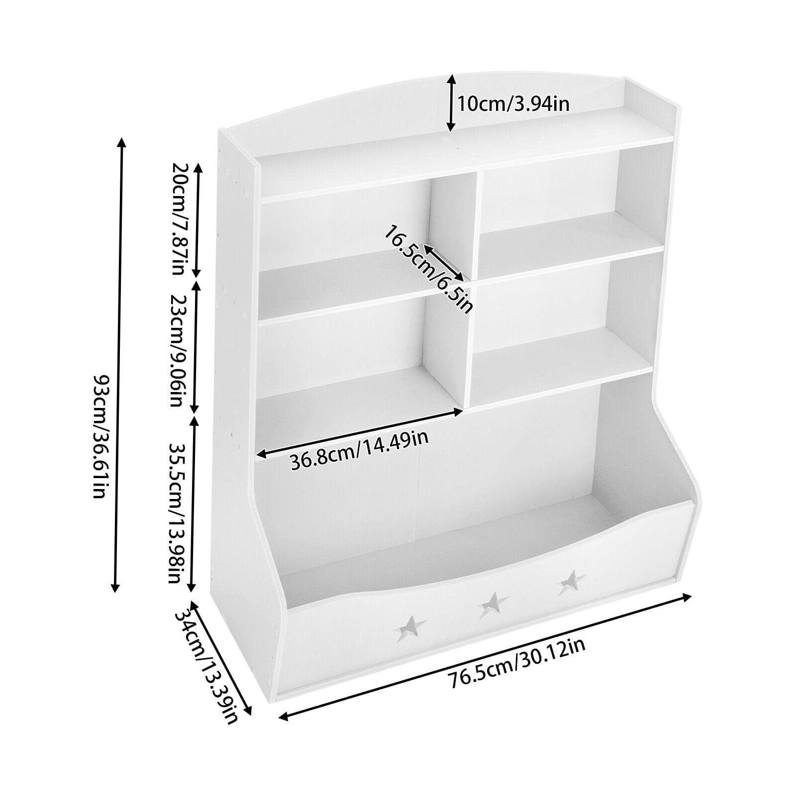 Kids Bin Toy Storage Box Bookcase Organizer Shelf Playroom Bookshelves White 30.12*13.39*36.61in
