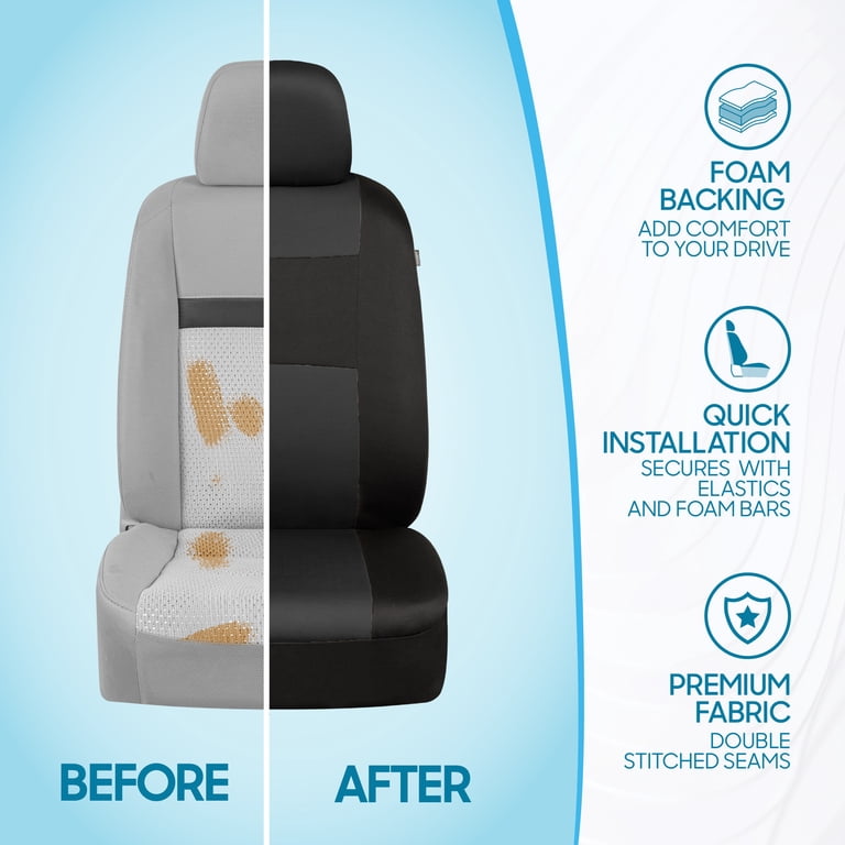BDK PolyPro Front Seat Covers, Charcoal on Black photo 3