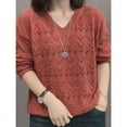 thumbnail image 3 of Chandail Tricoté Ajusté Ajouré Style Western pour Femmes tzw, 3 of 7