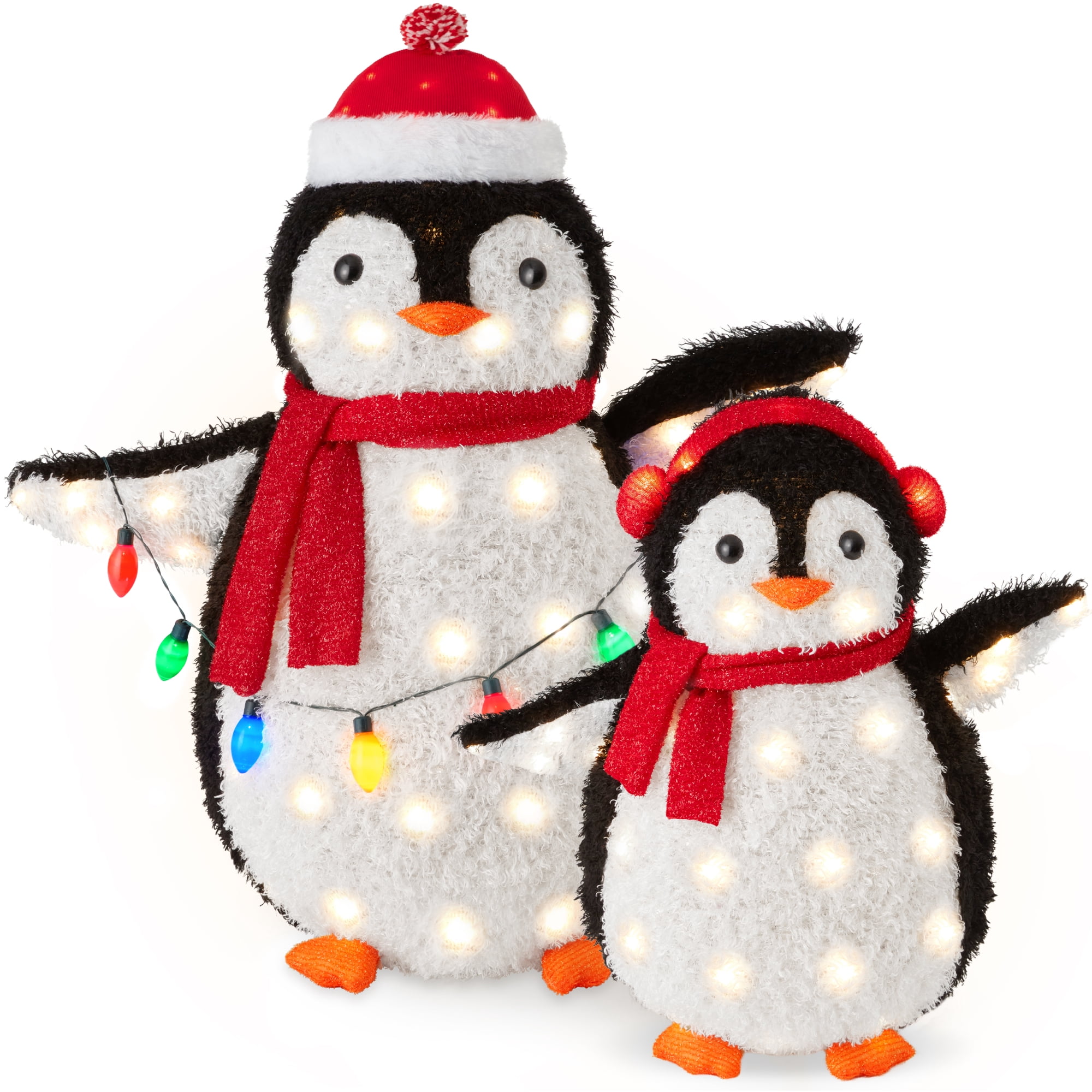 Best Choice Products 5Ft Lighted Penguin Family, 210 LED Lights, XL Pop Up Large Outdoor Christmas Yard Decoration