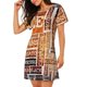 thumbnail image 2 of Fotbe Hand Drawn Vintage Coffee Bata de Dormir para Mujer con Estampado, Camisón de Algodón de Manga Corta, Ropa de Dormir Casual, 2 of 6