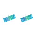 thumbnail image 1 of Methold Teclado retroiluminado RGB para juegos de 62 teclas Diseño del 60  con cable para negocios azul azul 2piezas, 1 of 4