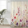 thumbnail image 2 of 72x78 Inch Shower Curtain Spring Floral Bathroom Decor Waterproof Fabric Bathtub Bath Curtains Decorative Vintage Farmhouse Flowers Extra Long Shower Curtain Set with Hooks, 2 of 6
