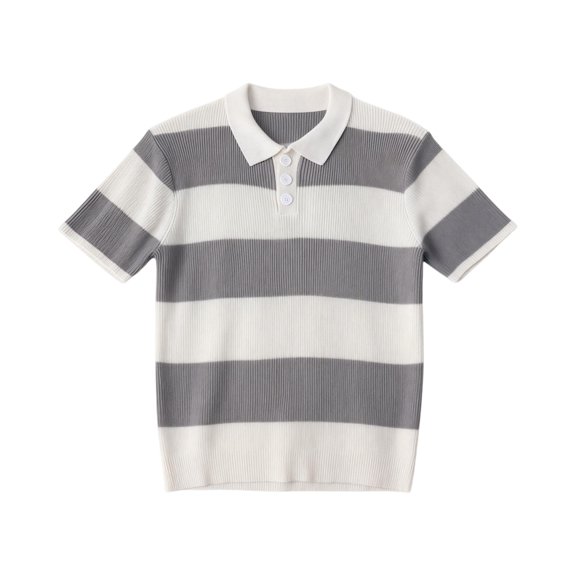 Kixjoy Short Sleeve Shirts for Men Big and Tall Color Block Knit Top Lounge Collared Golf Shirt Soild Fashion Cozy T-Shirts, Gray 2XL