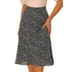 thumbnail image 1 of Falda estampada floral Allegra K Negro Morado L, 1 of 6