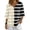 #02Beige, variant on Women's Striped Cotton Linen Blouse V Neck 3/4 Sleeve Casual Summer Tunic Tops #02Light Blue XL