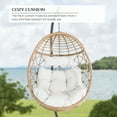 thumbnail image 2 of Ulax Furniture Hanging Chair Indoor Outdoor Wicker Basket Swing Hammock Egg Chair With Stand and Cushions For Patio Living Room, 2 of 7