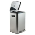 thumbnail image 3 of Organize It All 40 L Dual Compartment Recycling Bin, 17.5" x 16.2" x 23.6", Stainless Steel, 3 of 10