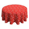 thumbnail image 4 of Christmas Round Tablecloth 70x70in(178x178cm) – Waterproof Polyester Table Cover with Full Print Design, Wrinkle Resistant & Washable for Kitchen Dining Party Decor, 4 of 6