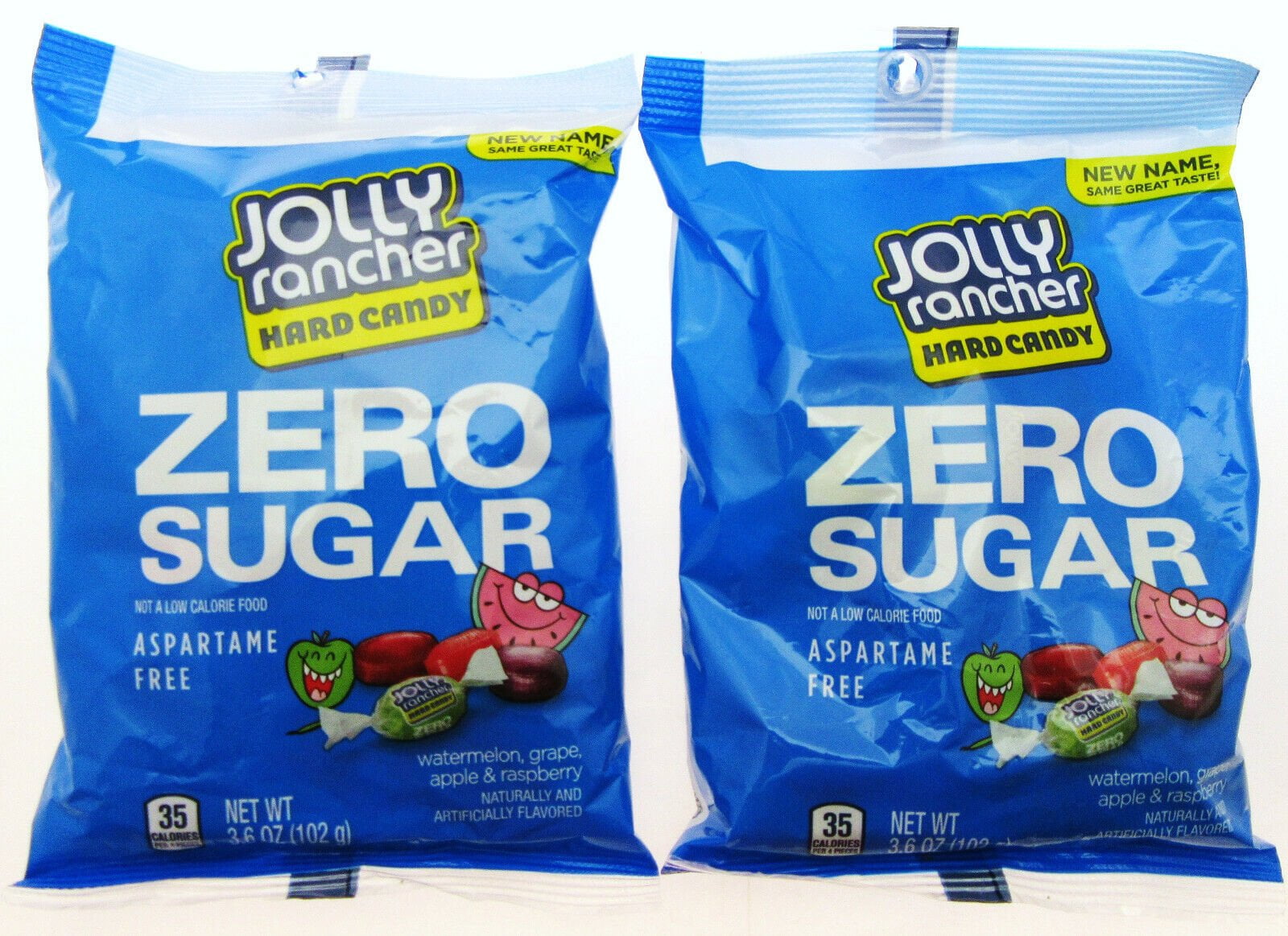 Jolly Rancher ZERO SUGAR FREE Hard Candy 3.6 oz Bags Lot of 2 sweets