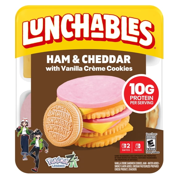 Lunchables Ham & Cheddar with Vanilla Creme Cookies, 3.5 oz Pack