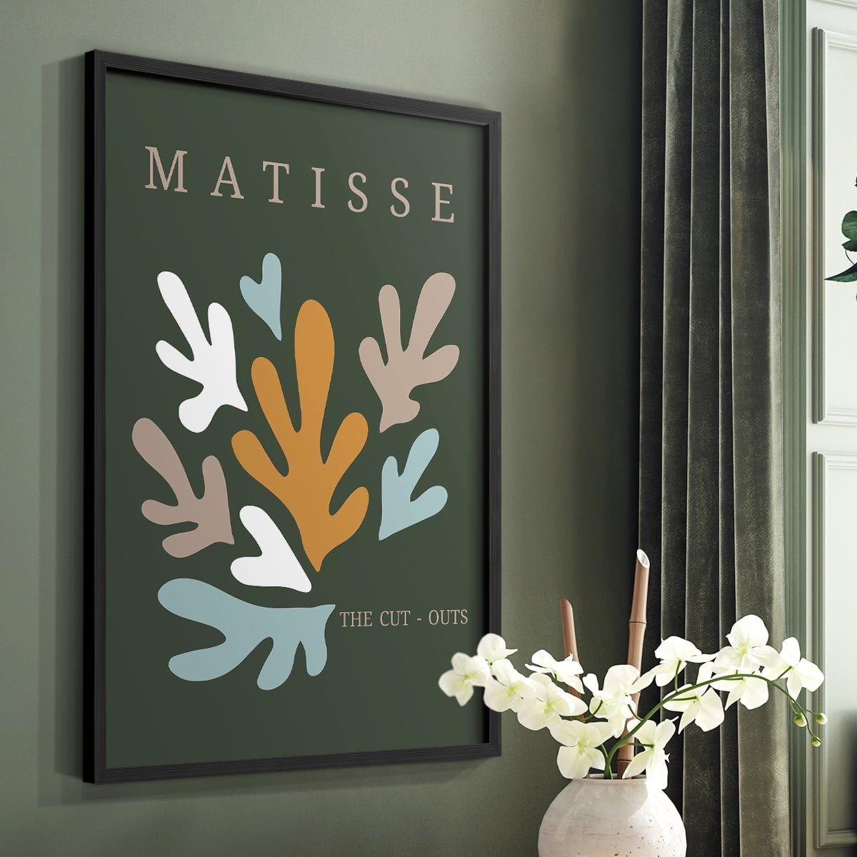 Matisse CDIII in Black Solid Wood Framed Print No Nail Hanging