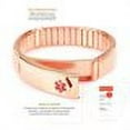 thumbnail image 5 of Wollet Elastic Rose Gold Medical Alert Bracelets for Women Men, 7.5'' (Stretchable)19CM, ID Bangles, Pre Engraved ''Warfarin User'', Jewelry Gifts for Dad Husband, Width:0.5'', 5 of 6