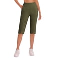 thumbnail image 4 of Hurxie High Waisted Leggings for Women Tummy Control Soft Yoga Pants Womens Gym Workout Running Leggings Green,M, 4 of 7