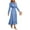 Light Blue, variant on PRETTYGARDEN Women's Spring Fall Midi Dress Casual Long Sleeve V Neck Swiss Dot Pleated A Line Flowy Dresses