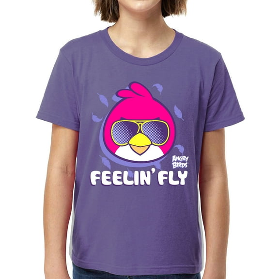 Angry Birds Official Feelin' Fly Printed Short Sleeve 100% Cotton T-Shirt for Boys, Girls, Unisex