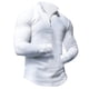 thumbnail image 3 of Blusa y camisa de manga larga con cuello alto para hombre, moda de color liso, media cremallera, blusa de manga larga con cuello alto, blusa de poliéster para hombre, 3 of 3