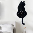 thumbnail image 3 of Yuarrent Reloj de pared con péndulo de gato, estilo único y fácil de leer, con construcción duradera, múltiples funciones Electrodomésticos negro, 3 of 6