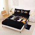thumbnail image 2 of jejeloiu Cute Cartoon Cat Full Size Sheets Kids,Multi Color Kitten Print Bed Sheets,4pcs, 2 of 6