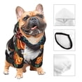 thumbnail image 3 of Fotbe Flower Horn Skull A Sudadera con Estampado para Perros Pequeños – Suéter con Capucha para Mascotas, Tela Suave de Forro Polar con Bolsillo-X-Small, 3 of 7