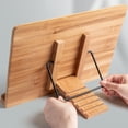 thumbnail image 6 of Wooden Book Stand, Adjustable Book Holder Tray with Page Paper Clips, Stable and Portable Stable Hard Holder Stand for Reading Book, Recipe, Music Book, Textbook, Tablet, Small Size, 6 of 9