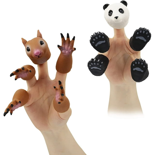 YSTINNG Jouets Mignons de Marionnettes à Doigt en Forme d'Animaux, Marionnette Panda et Marionnette Écureuil, Marionnettes d'Animaux pour Raconter des Rôles, un Excellent Cadeau pour Enfants. DYF329-4053