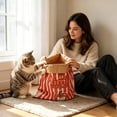 thumbnail image 4 of CHJK Crinkle Cat Sack, 26 x 20 Inch Large Foldable Cat Play Bag, Interactive Kraft Paper Hideaway & Tunnel Toy for Cat Pet, Cute Room Decor， C, 4 of 8