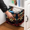 thumbnail image 5 of Cat Retro Foldable Storage Baskets with Handle, 10.8"x10.5"x10.6", Large Capacity - Organizer Bins for Clothes Storage, Storage Cubes, 5 of 6