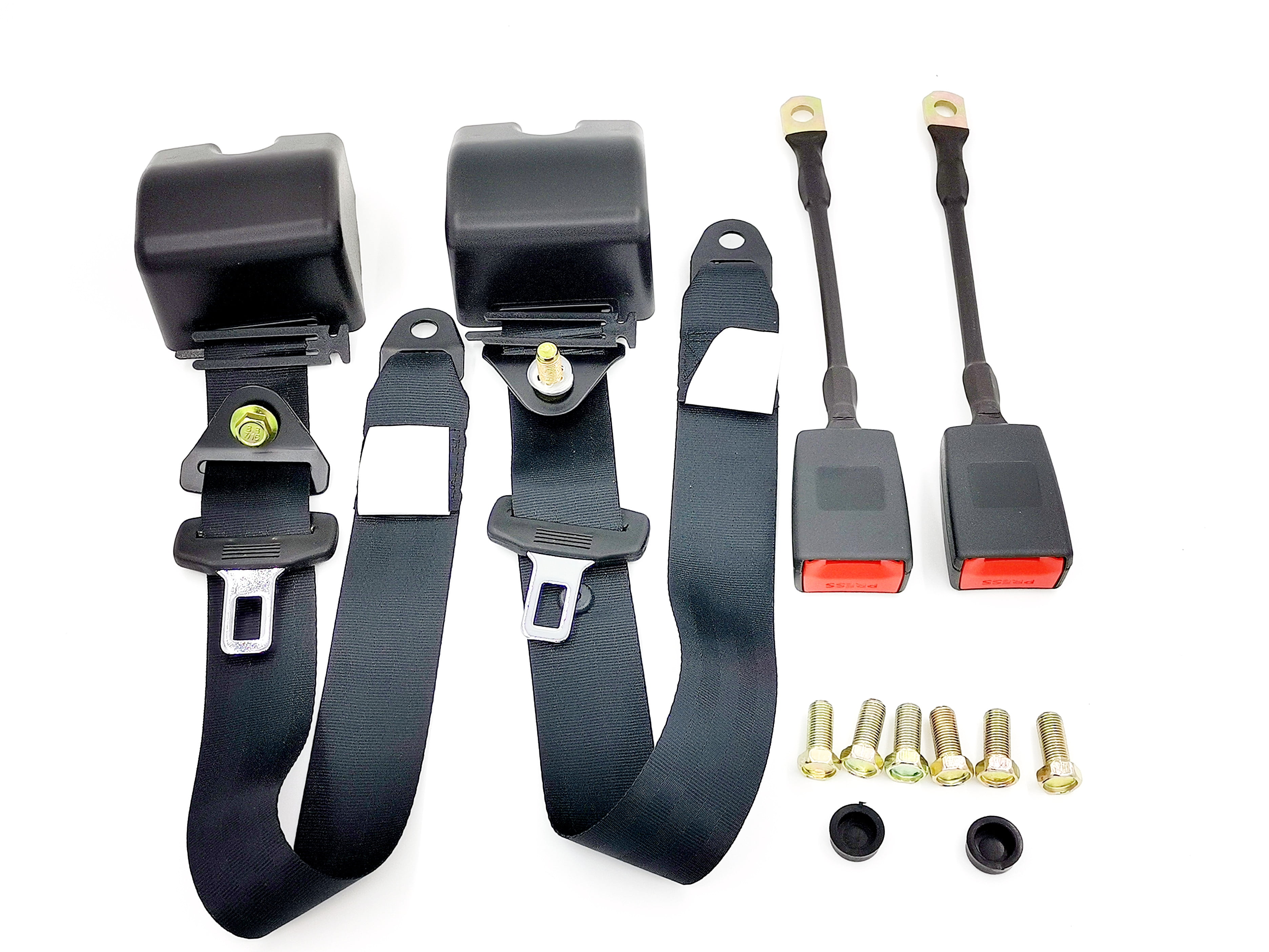 1pc/2pcs Safety 3 Point Retractable Car Automatic Seat Lap Belt
