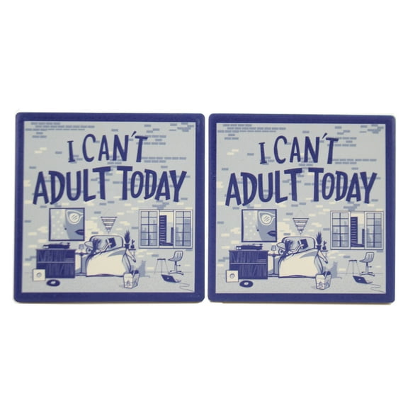 Tabletop I Can't Adult Today Coasters Stone Absorbent Cork Backed 104502