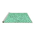 thumbnail image 2 of Ahgly Company Machine Washable Indoor Square Abstract Turquoise Blue Contemporary Area Rugs, 8' Square, 2 of 4