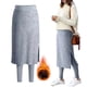 thumbnail image 2 of Leggings con forro polar Prolriy, leggings con falda, falda de tenis con leggings incorporados, faldas hasta la rodilla, leggings con bolsillos, faldas para mujer, leggings térmicos cálidos para, 2 of 4