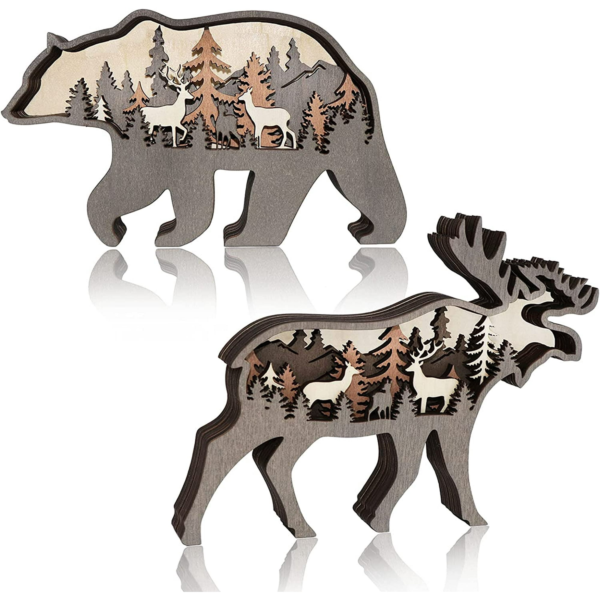 Tatum88 2 Pack 3D Wooden Deer and Bear Rustic Wall Decor Tree and Wooden Christmas Ornaments, Living Room Bedroom Wooden Animal Decor (Deer Bear) | Walmart Canada Tatum88 2 Pack 3D Wooden Deer and Bear Rustic Wall Decor Tree and Wooden Christmas Ornaments, Living Room Bedroom Wooden Animal Decor (Deer Bear) | Walmart Canada