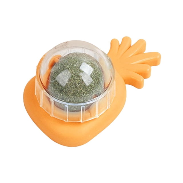 Bolas para lamer de hierba gatera de piña, juguetes de hierba gatera saludables, suministros para mascotas (naranja) Ehuebsd Libre de BPA