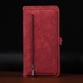 thumbnail image 2 of Allytech Phone Case for Samsung Galaxy S10,Shockproof Zipper Leather Magnetic Closure Flip Stand Card Slots Wallet Protective Case+Strap,Red, 2 of 13