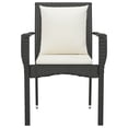 thumbnail image 3 of vidaXL Garden Chairs with Cushions 4 pcs Poly Rattan Black, 3 of 5