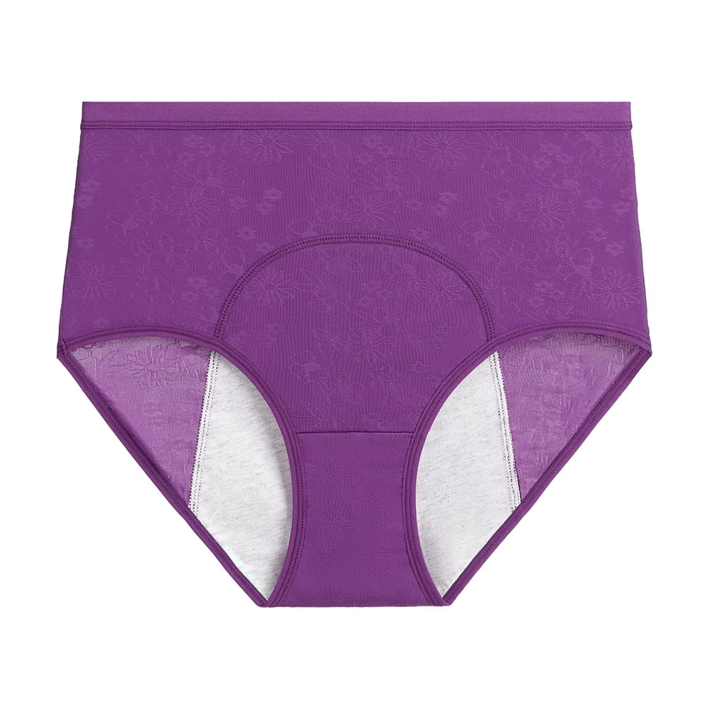 wirarpa Women's Period Panties Girls Leakproof Soft Underwear Jacquard Easy  Clean Postpartum Briefs 1 Pack Grey X-Small 